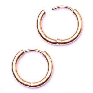 Acero Arracada 10mm Dorada (1 par)