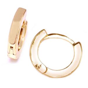 Acero Arracada Gruesa  10mm Dorada  (1 par)