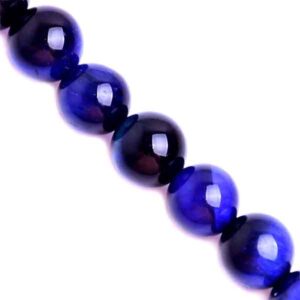 Ojo de Tigre Cobalto Bola 6mm 37cm aprox. (1 tira)