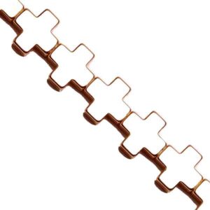 Hematita Cruz 10x10mm Dorado Claro 40cm aprox. (1 tira)