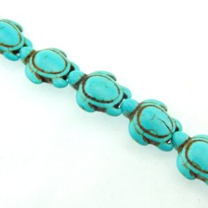 Howlita Tortuga 17mm Azul  - 37cm aprox (1 tira)
