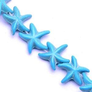 Howlita Estrella Mar 15mm Azul 37cm aprox. (1 tira)