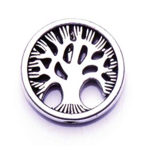 CU.123 Pewter PA Cuenta Circulo Arbol 18mm (2 pzas)