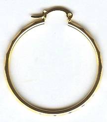 B. ORO 18K BF36 Arracada patente facetada #6 32mm (1 par)