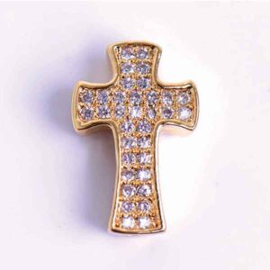 Micropave Cuenta Cruz 14mm Dorado (1 pza)