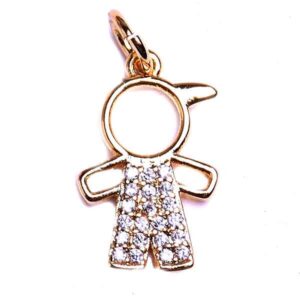 385-02 Micropave Dije Niño 14mm Dorado (1 pza)