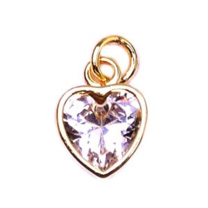 442-02 Micropave Corazón Zirconia 6mm Dorado (1 pza)