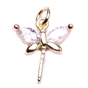 457-02 Micropave Dije Libelula 7mm Dorado (1 pza)