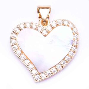 Micropave Madreperla Corazon 20mm Dorado (1 pza)