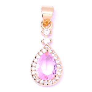 534-02 Micropave Gota Rosa 17x10mm Dorado (1 pza)