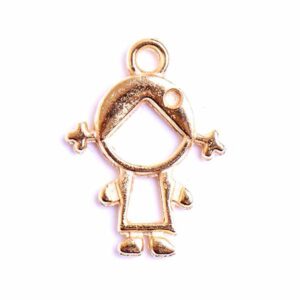 CDL82 Chapa Oro 18K Dije Niña 18mm (3 pzas)