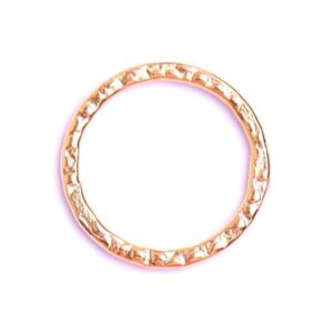 CAG05 Chapa de Oro 18K Argolla Martillada 19mm (2 pzas)