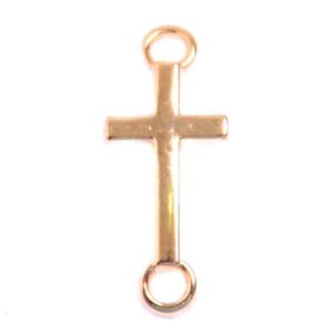 CDL62 Chapa de Oro 18K Sep. Cruz 2 Argollas 20mm (4 pzas)