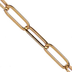 02 Chapa Oro 18K Cadena Rectangulo 14mm (1 mto)