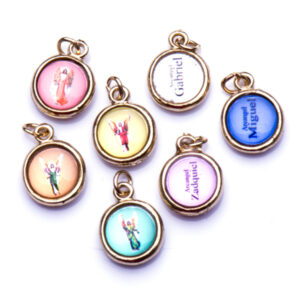 ME08 Zamak DO Medallas Circulo 10mm-Arcangeles (7 pzas)
