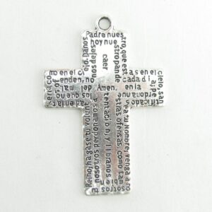 CR.48 Pewter PA Dije Cruz Padre Nuestro 32x45mm (1 pza)