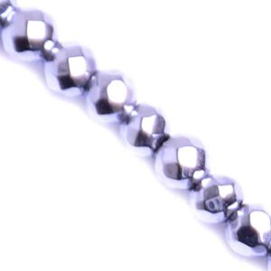 Hematita Bola Fac. 2mm Plateada 40cm aprox. (1 tira)