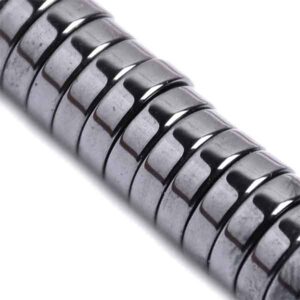 06N Hematita Rondel Plano 8x2mm Natural 40cm aprox. (1 tira)