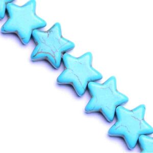 Howlita Estrella 15mm Azul  37cm aprox. (1 tira)