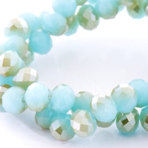 Cristal Rondel Fac. 6mm D-076AB Opalo Azul 41cm aprox.(1 tira)