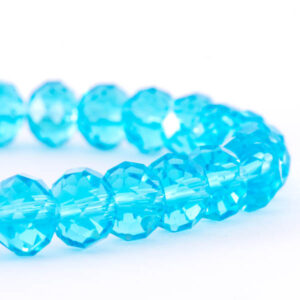 Cristal Rondel Fac. 6mm D-003 Aqua Obscuro 41cm aprox.(1 tira)