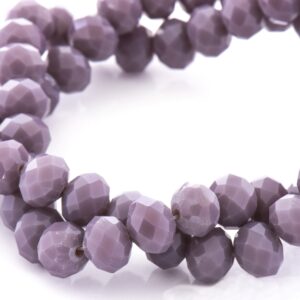 Cristal Rondel Fac. 6mm D-145 Morado Mate 41cm aprox.(1 tira)