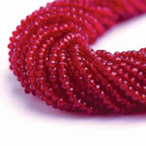 Cristal Rondel Fac. 6mm E-002 Rojo 41cm aprox.(1 tira)