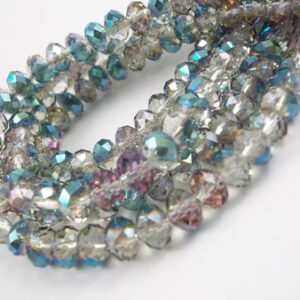 Cristal Rondel Fac. 6mm E-175 Vitral Multi 41cm aprox. (1 tira)