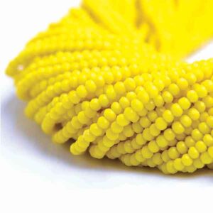 Cristal Rondel Fac. 6mm D-127 Amarillo Mate 41cm aprox. (1 tira)