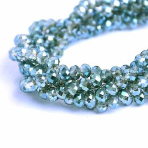 Cristal Rondel Fac. 4mm D-045 Verde Vitral 42cm aprox. (1 tira)