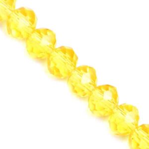 Cristal Rondel Fac. 6mm E-005 Amarillo- 41cm aprox. (1 tira)