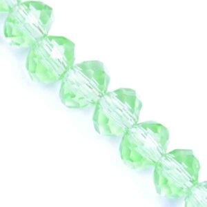 Cristal Rondel Fac. 6mm E-018 Verde Manzana- 41cm aprox. (1 tira)
