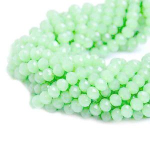 Cristal Rondel Fac. 6mm E-041 Opal Verde 41cm aprox. (1 tira)