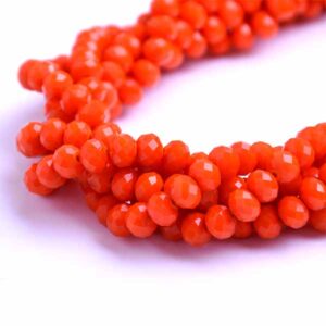 Cristal Rondel Fac. 6mm E-057 Naranja Mate  41cm aprox. (1 tira)