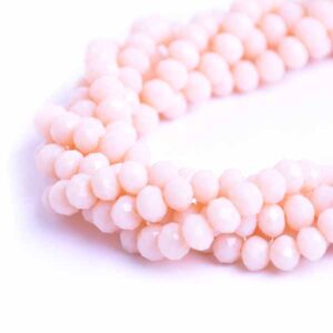 Cristal Rondel Fac. 6mm E-067 Beige Mate 41cm aprox. (1 tira)