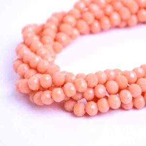 Cristal Rondel Fac. 6mm E-069 Salmon Mate 41cm aprox. (1 tira)