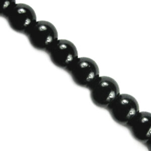 Cristal Liso Bola 8mm-Negro 39cm aprox.(1 tira)