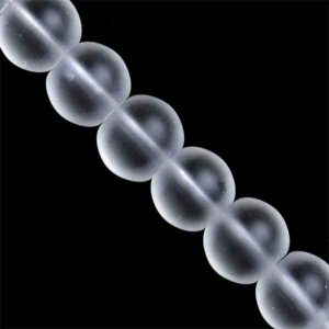 Cristal Mate Liso Blanco Bola 8mm 37cm aprox. (1 tira)