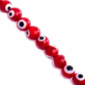 Cristal Ojos Turcos Bola 4mm 01-Rojo 35cm aprox. (1 tira)