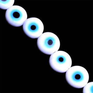 Cristal Ojos Turcos Plano 8mm 05-Blanco 35cm aprox. (1 tira)