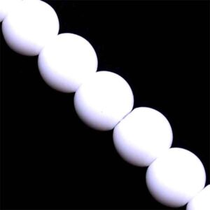 Cristal Liso Bola 8mm Blanco- 39cm aprox (1 tira)