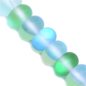 Cuarzo Electrificado Rondel 6x8mm Verde 39cm aprox. (1 tira)