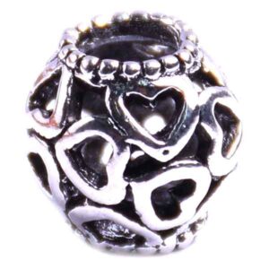 CU Pewter PA Cuenta Corazones 10mm (2 pzas)