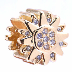 Micropave Charm Cuenta Sol 11mm Dorado  (1 pza)