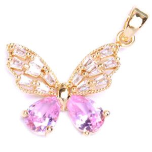 Micropave Dije Mariposa 14mm- Rosa Dorado (1 pza)