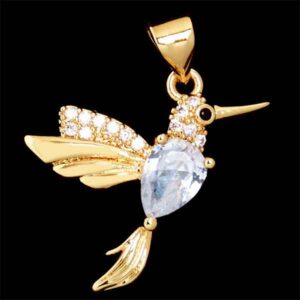 Micropave Dije Colibri Zirconia 17mm- Dorado (1 pza)