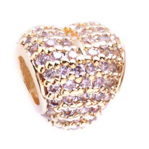 Micropave Cuenta Corazon 10mm-Dorado (1 pza)