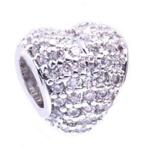 Micropave Cuenta Corazon 10mm-Plateado (1 pza)