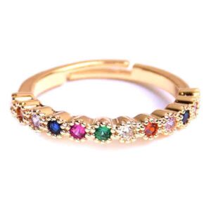 Micropave Anillo Circulos Mix Ajustable Dorado (1 pza)