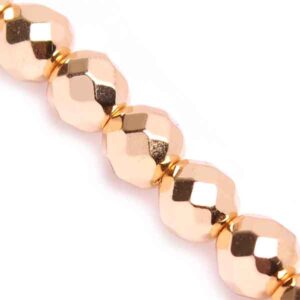 Hematita Bola Fac.  8mm Dorado Claro 40cm aprox. (1 tira)